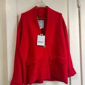 NWT!! NVLT Women's Vibrant Red Blazer - Size XL